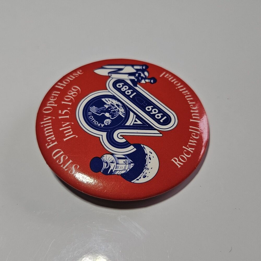 Nasa Pins Buttons Collection Space Shuttle Challenger Rockwell Silver Tone Red - Picture 8 of 8